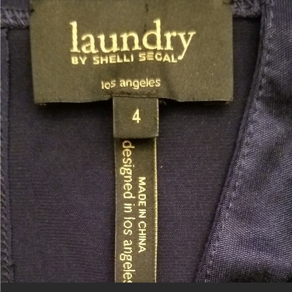 NWOT Laundry Shelli Blue Grecian Style Open Back Blouson Mini Dress - Picture 5 of 6